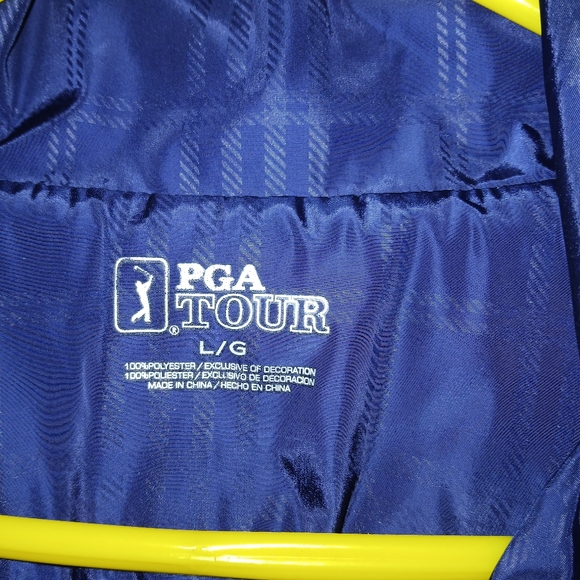 PGA Tour Windbreaker 1/4 Zip Mens Size Large Blue Checkered Mesh Lined Golf - Picture 3 of 15